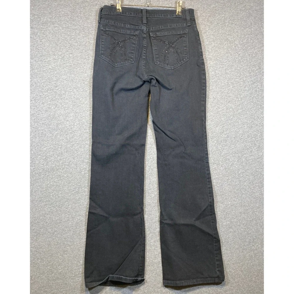 NYDJ Not Your Daughters Jeans Womens 4 Black Bootcut‎ Rhinestone Lift Tuck USA